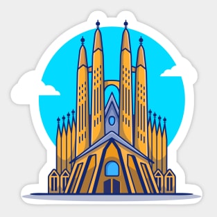 La Sagrada Familia Cartoon Illustration Sticker